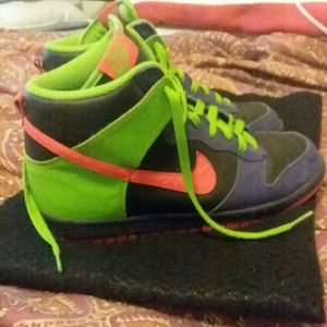 2006 Nike Dunk Hi/Plum Neon & Orange/RARE/GUC